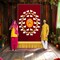 Lord Krishna Backdrop with Cow Indian Traditional Cloth Pooja Backdrop Indian Wall Art Photo Decor Banner Designer Wall Hangings Diwali Decor Wedding Housewarming Gift